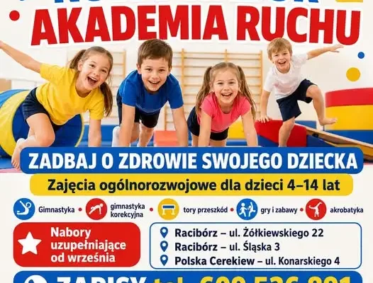 Akademia Ruchu w Polskiej Cerekwi: zapisy na zajęcia dla dzieci od 4 do 14 lat