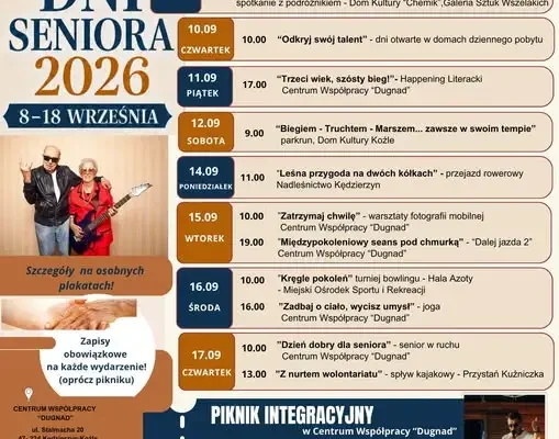 Dni Seniora 2026: program pełen atrakcji od 8 do 18 września