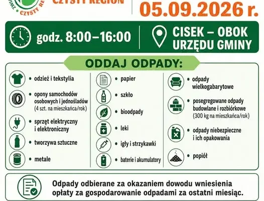 MPSZOK w Cisku otwarty w sobotę – bezpłatne przyjmowanie odpadów