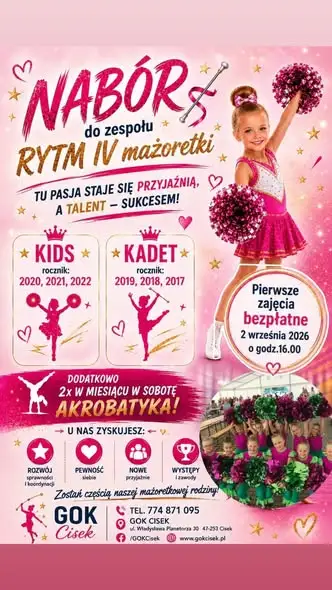 Otwarte zajęcia mażoretek w Cisku – zapisz dziecko na bezpłatne pierwsze spotkanie