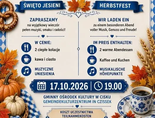 Bawarski Festyn Jesienny w Cisku – muzyka, kolocz i dobra zabawa 17 października