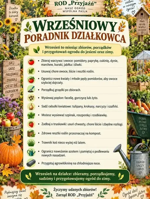Wrześniowy poradnik działkowca: co robić w ogrodzie przed jesienią?