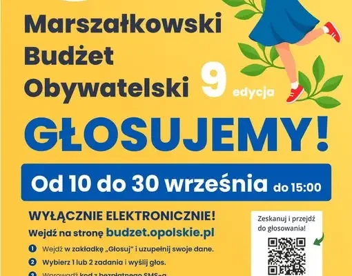 Marszałkowski Budżet Obywatelski Opolskie 2026: głosowanie trwa do 30 września