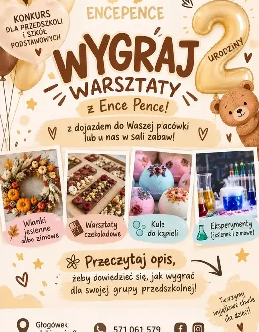 Ence Pence w Głogówku świętuje 2. urodziny i ogłasza konkurs dla szkół i przedszkoli