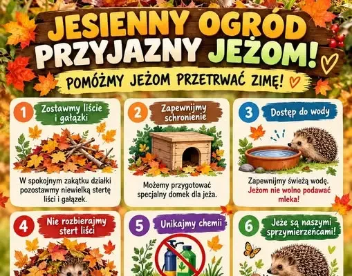 Jesień w ROD „Przyjaźń”: zadbajmy o jeże przed zimą