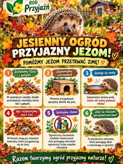 Jesień w ROD „Przyjaźń”: zadbajmy o jeże przed zimą