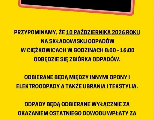Zbiórka odpadów w Ciężkowicach już 10 października – co warto wiedzieć