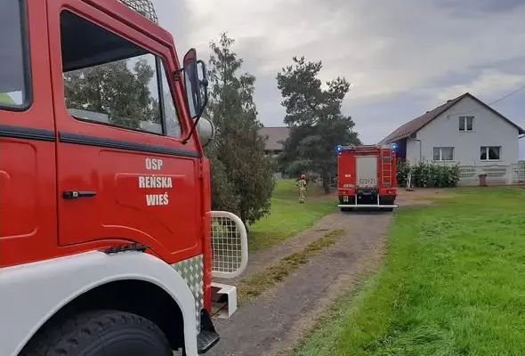 Pożar drewna opałowego przy stodole w Dębowej – akcja strażaków