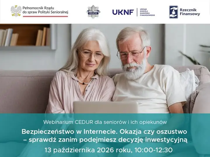 Bezpłatne webinarium dla seniorów o bezpieczeństwie w sieci – 13 października