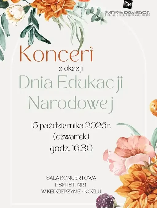 Koncert z okazji Dnia Edukacji Narodowej w PSM nr 1 w Kędzierzynie-Koźlu