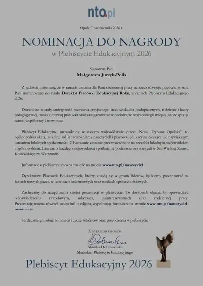 Plebiscyt Edukacyjny 2026: Szkoła z Opolskiego z rekordową liczbą nominacji