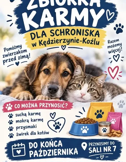 Szkoła w Kędzierzynie-Koźlu organizuje zbiórkę karmy dla schroniska