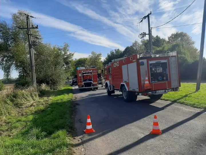 Pożar samochodu w Dębowej. Interweniowali strażacy z OSP Renska Wieś